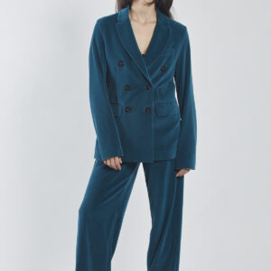 Tailleur pantalone in velluto liscio Otto d'Ame